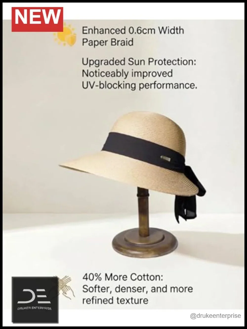 Packable Floppy Sun Hat for Women, Wide Brim Foldable Beach Hat with Sweatband,